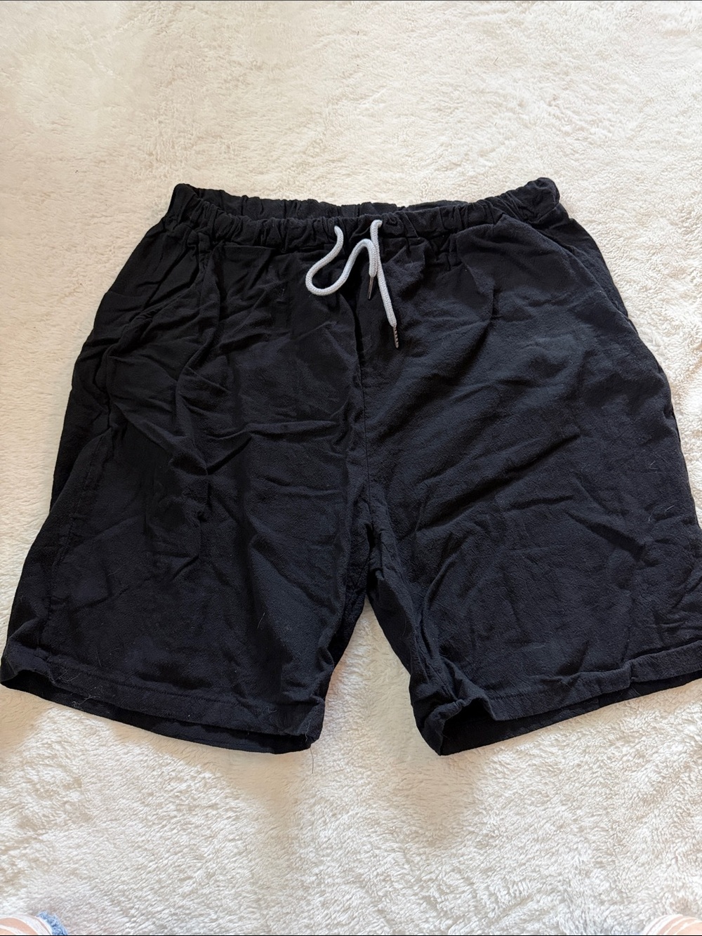 Men's Black Drawstring Casual Shorts